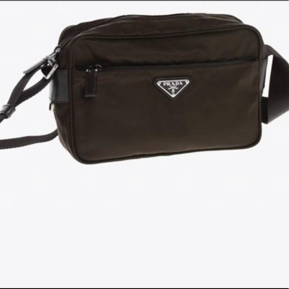 Prada Brown Nylon Crossbody Rectangular Messenger… - image 1